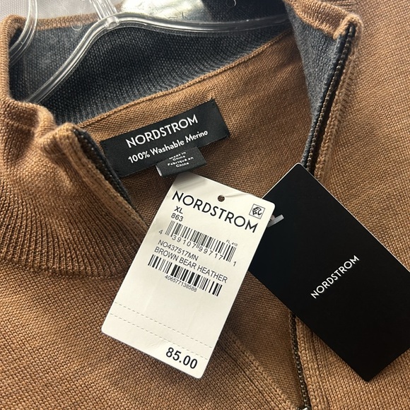 GOING FAST🎉🆕Nordstrom Men’s Washable 100% Merino Wool Quarter Zip Sweater - Picture 8 of 14